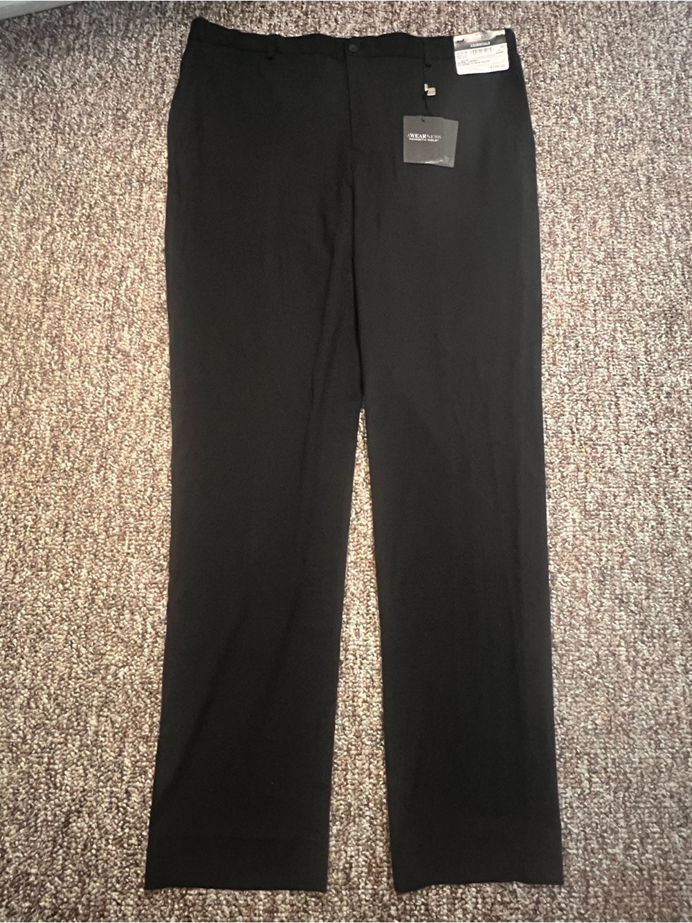 Awearness Kenneth Cole Black Business Casual Hemmed Dress Pants Size 38x34 New